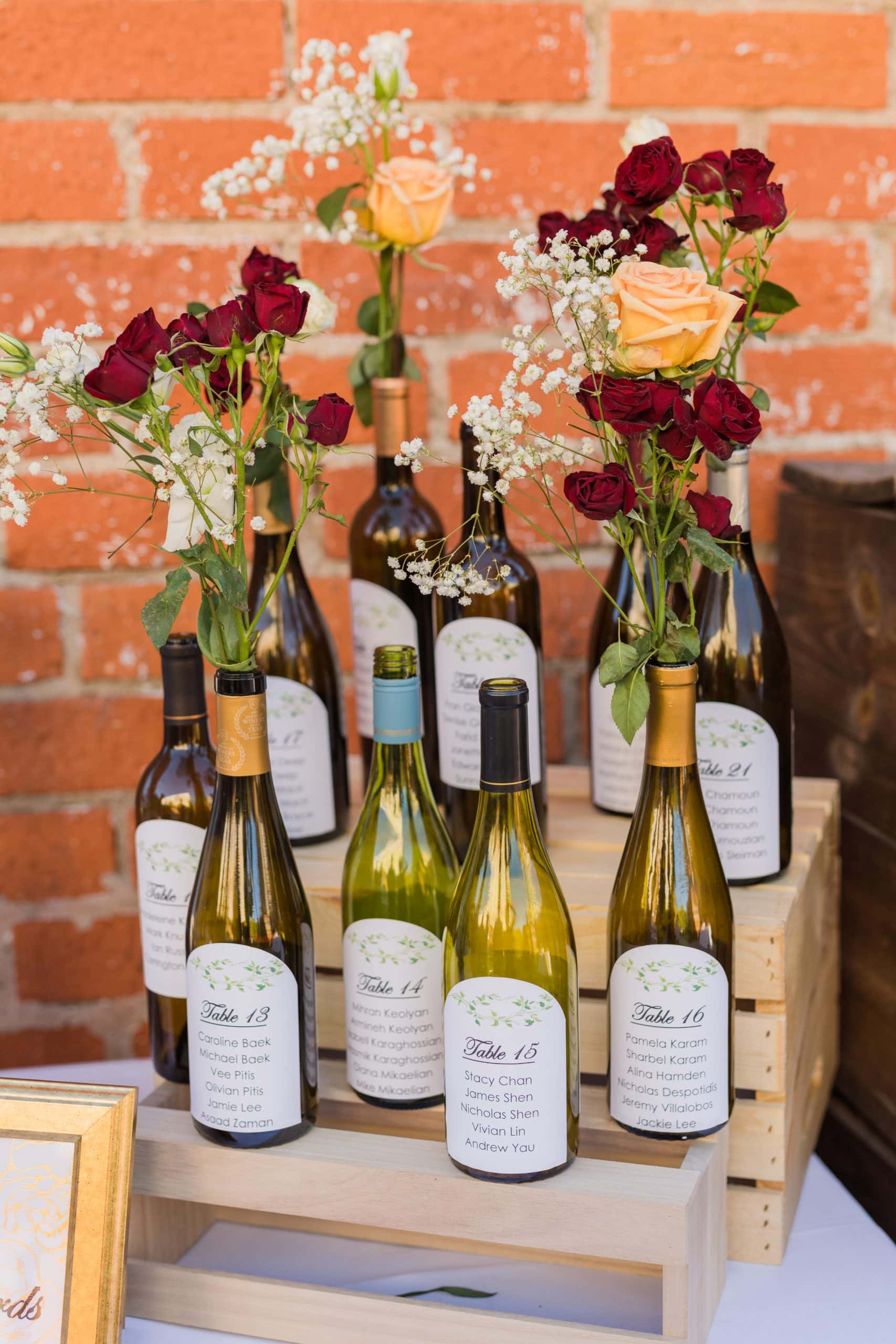 wine bottle wedding seating chart