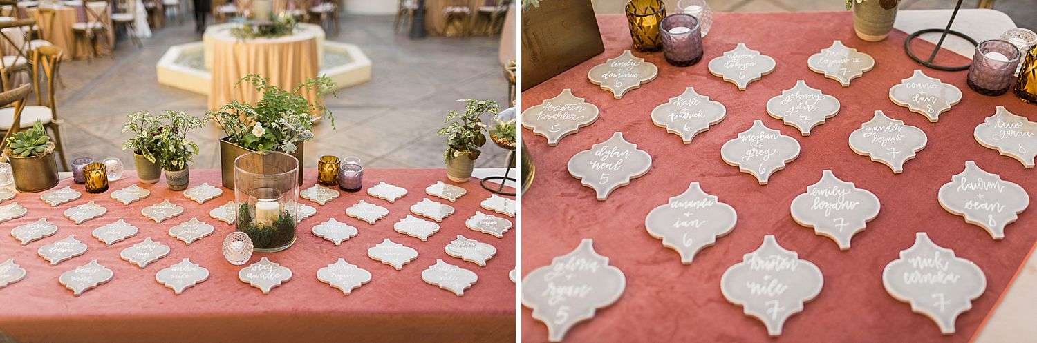 tile seating chart wedding