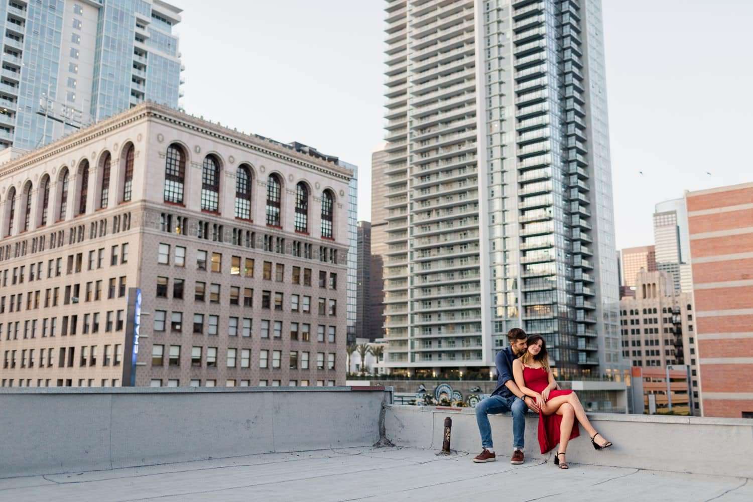 downtown los angeles engagement photos