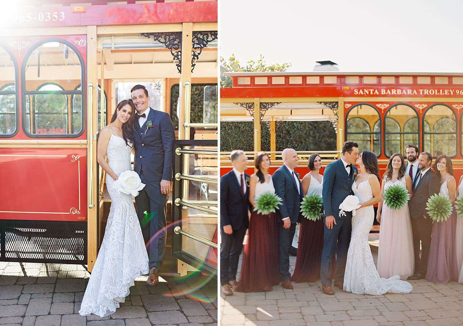 Santa barbara trolley wedding photos