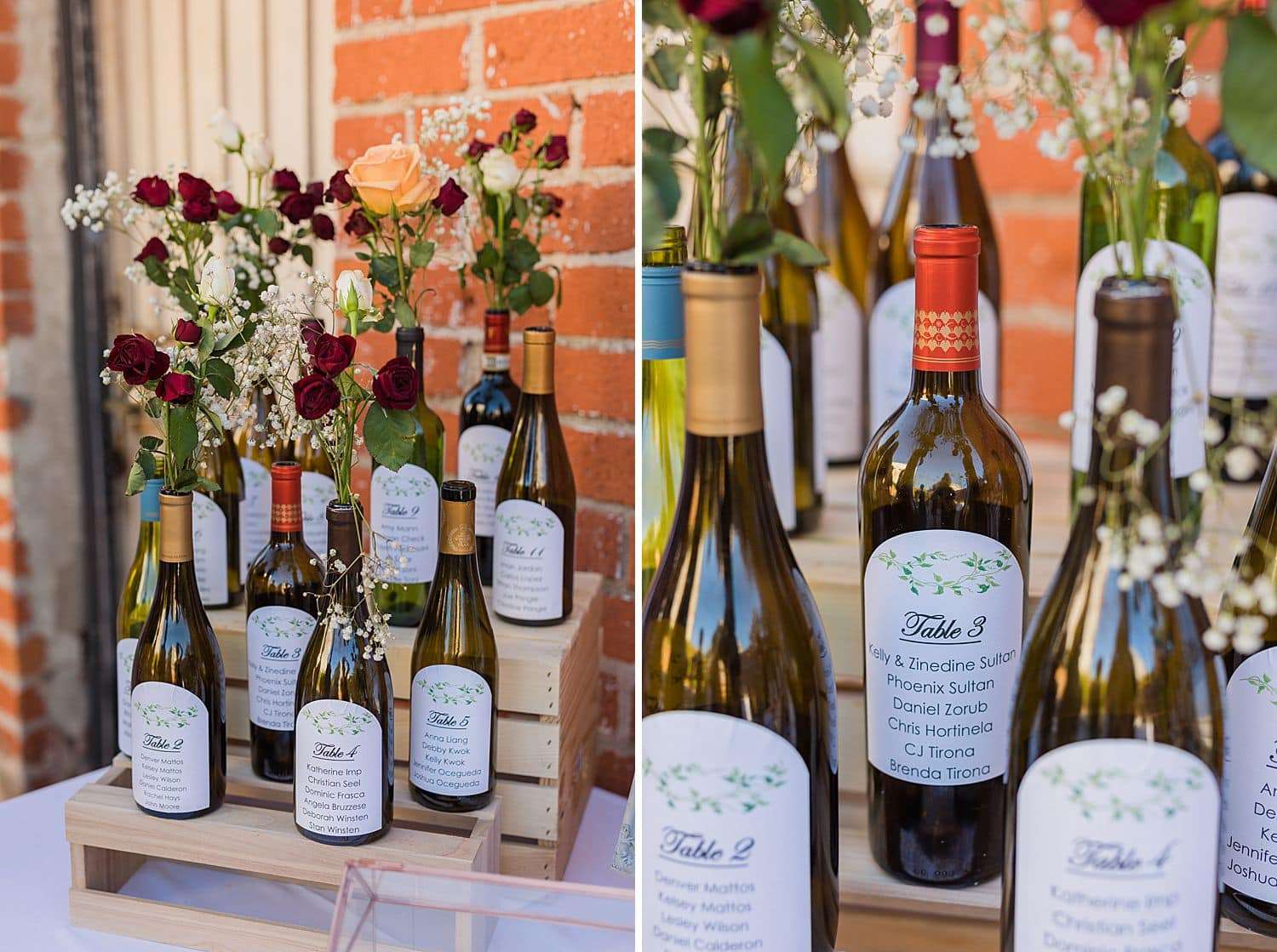 wine bottle wedding seating chart