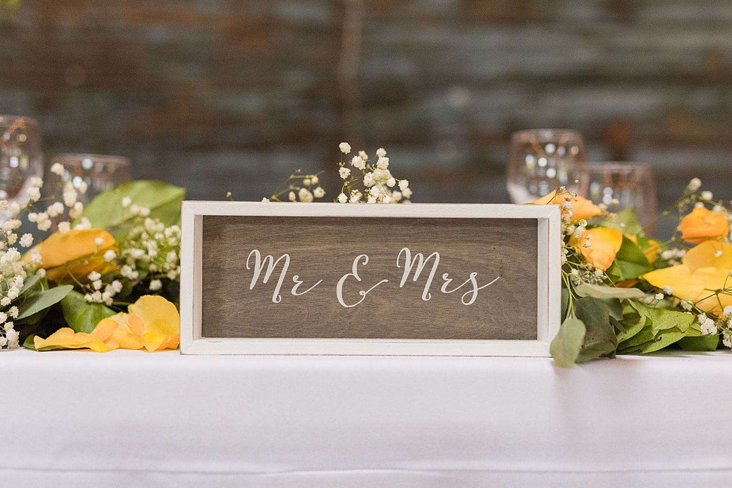 seventh place wedding sweetheart table