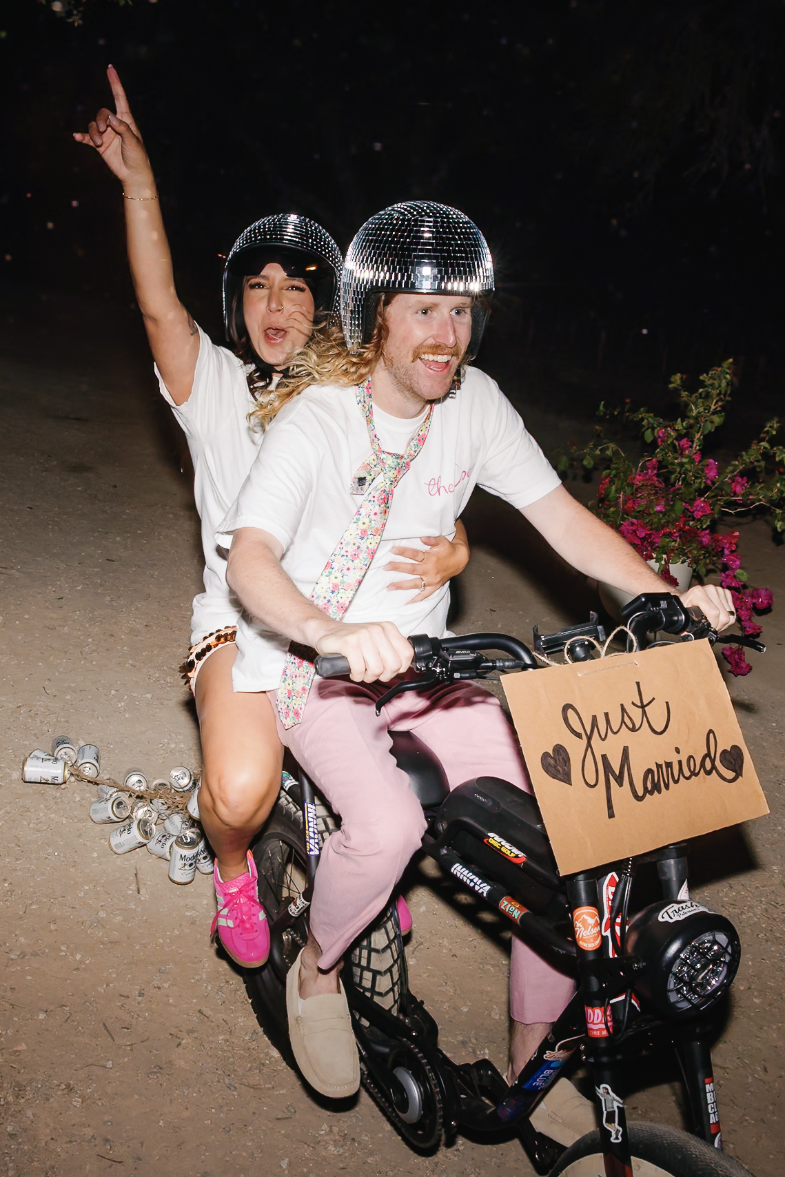 wedding grand exit on ebike