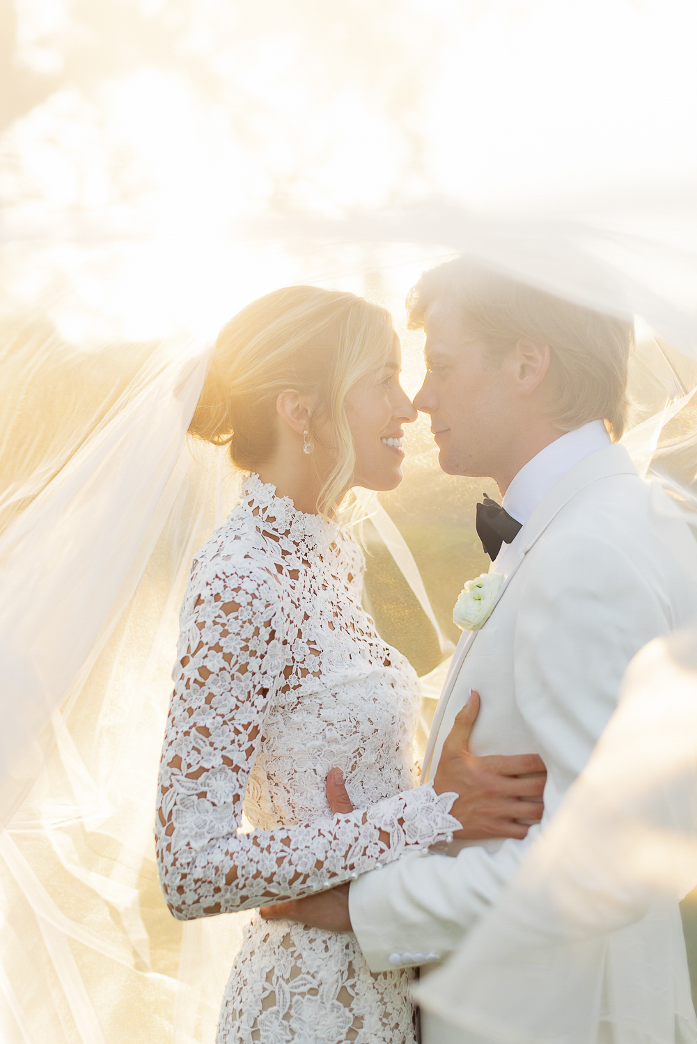 bride and groom sunset photos at ojai valley inn wedding